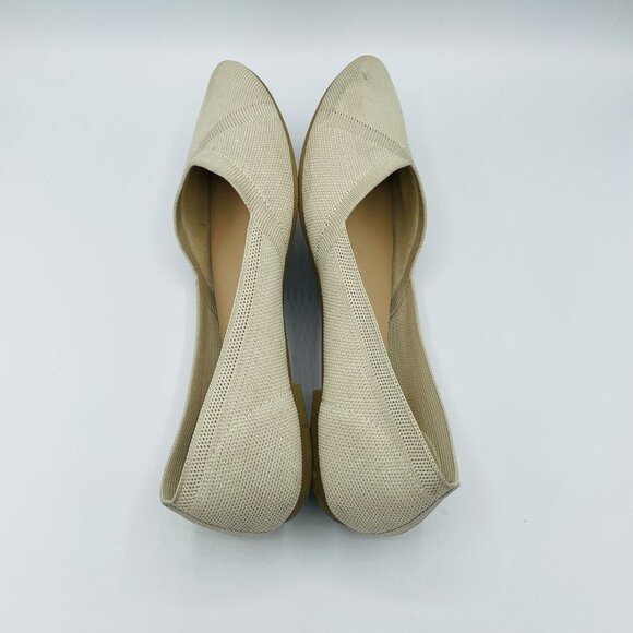 Time and Tru Shoe Women Size 9 Tan Knit Stretch Flats Memory Foam Comfort Loafer - Picture 9 of 11